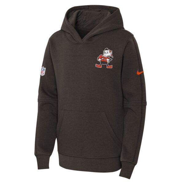 Cleveland Browns Nike Sideline Hoodie - Brown - Youth - Image 2