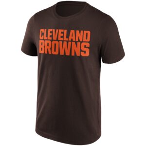 Cleveland Browns Primary Colour Wordmark T-Shirt - Mens