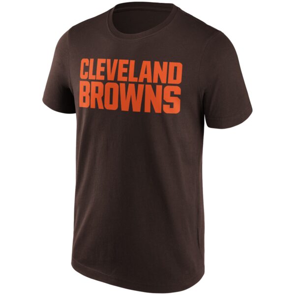 Cleveland Browns Primary Colour Wordmark T-Shirt - Mens