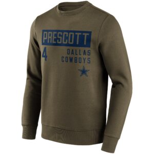 Dallas Cowboys Fashion Name & Number Crew Sweatshirt - Dak Prescott - Mens