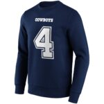 Dallas Cowboys Home Name & Number Crew Sweatshirt - Dak Prescott - Mens - Big & Tall