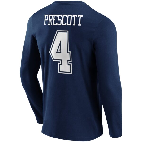 Dallas Cowboys Home Name & Number Long Sleeve T-Shirt - Dak Prescott - Mens - Image 2