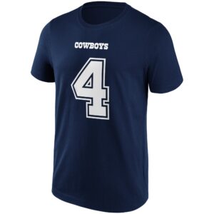Dallas Cowboys Home Name & Number T-Shirt - Dak Prescott - Mens - Big & Tall