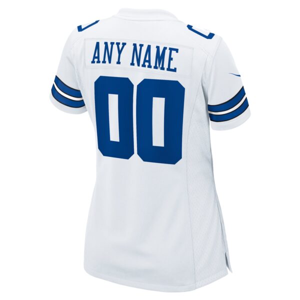 Dallas Cowboys Nike Road Game Jersey - White - Custom - Womens - Image 3