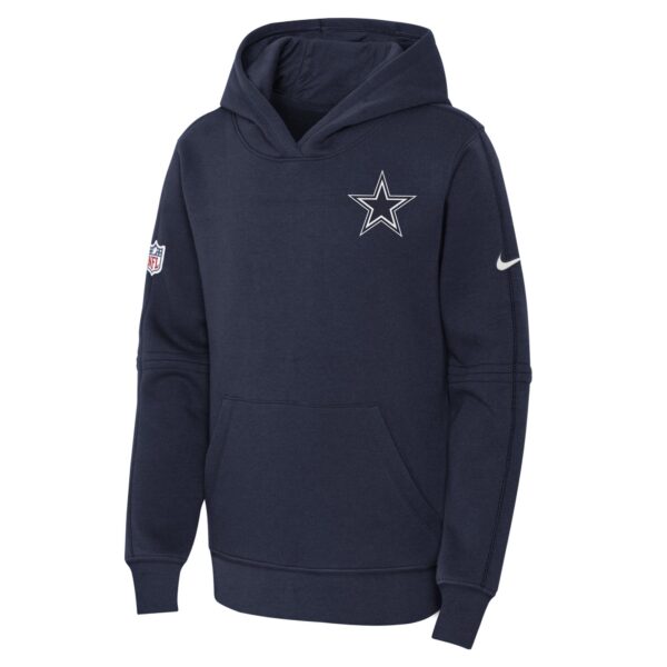 Dallas Cowboys Nike Sideline Hoodie - Navy - Youth - Image 2