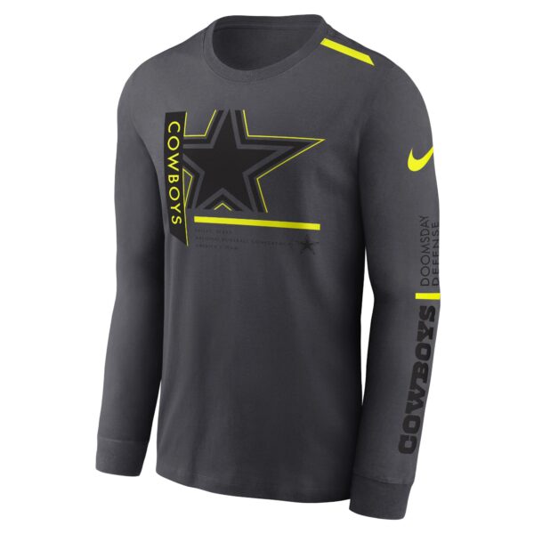 Dallas Cowboys Nike VOLT Long Sleeve Dri Fit Cotton T-Shirt - Mens - Image 2