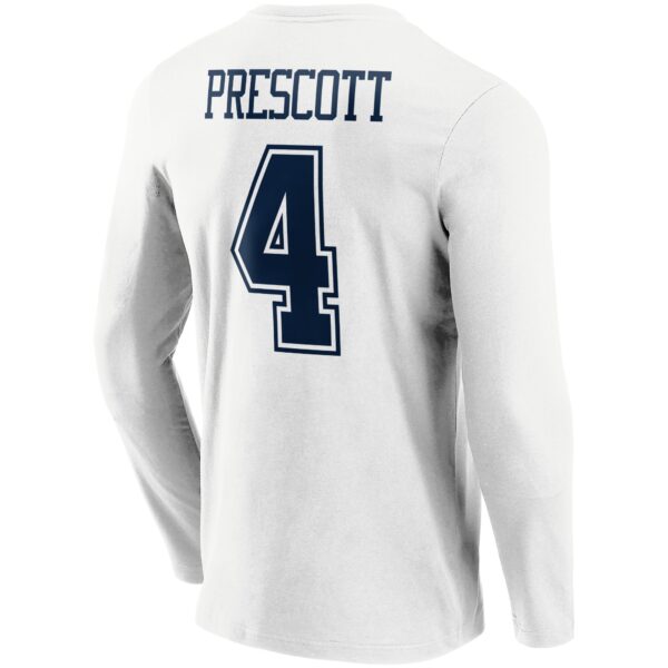 Dallas Cowboys Road Name & Number Long Sleeve T-Shirt - Dak Prescott - Mens - Image 2