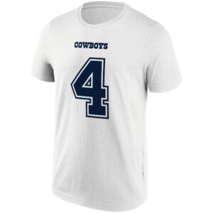 Dallas Cowboys Road Name & Number T-Shirt - Dak Prescott - Mens - Big & Tall