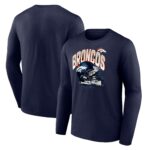 Denver Broncos End Around Helmet Graphic Long Sleeve T-Shirt - Mens