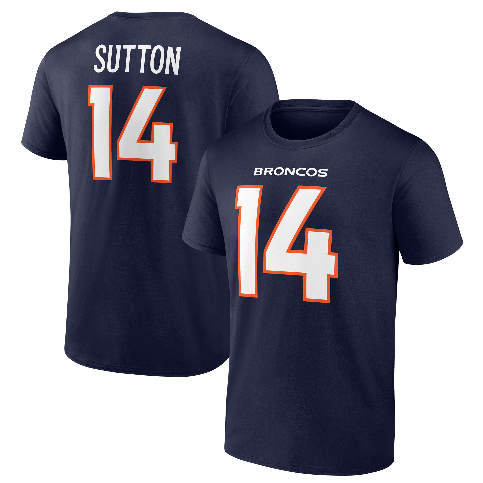 Denver Broncos Name & Number Graphic T-Shirt - Courtland Sutton 14 - Mens