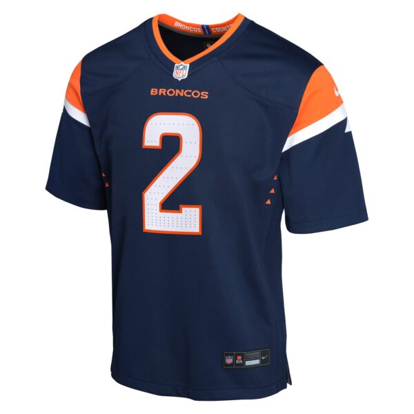Denver Broncos Nike Alternate Game Jersey - Navy - Patrick Surtain II - Youth - Image 2