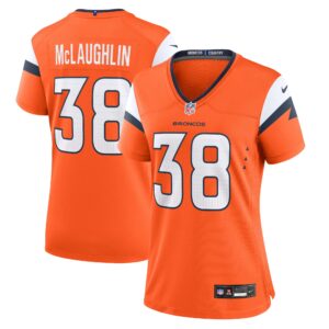 Denver Broncos Nike Home Game Jersey - Orange - Jaleel McLaughlin - Womens