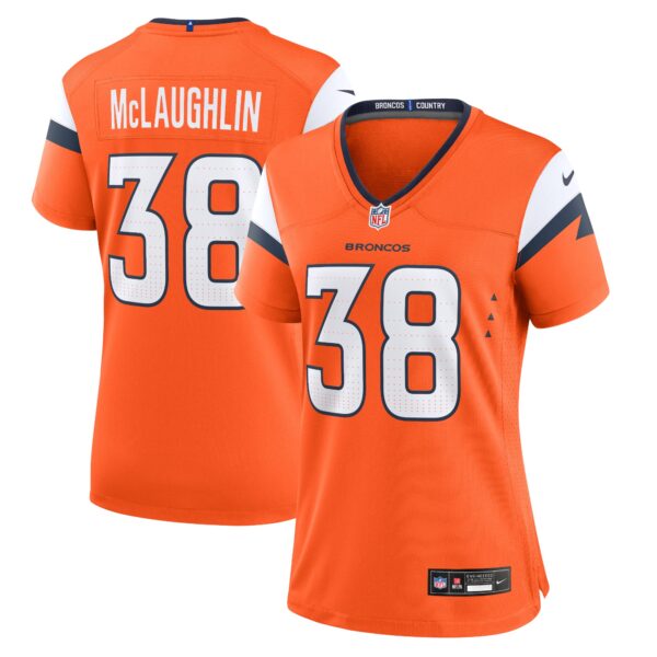 Denver Broncos Nike Home Game Jersey - Orange - Jaleel McLaughlin - Womens