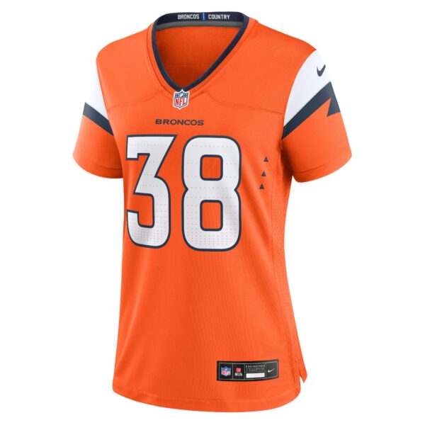 Denver Broncos Nike Home Game Jersey - Orange - Jaleel McLaughlin - Womens - Image 2