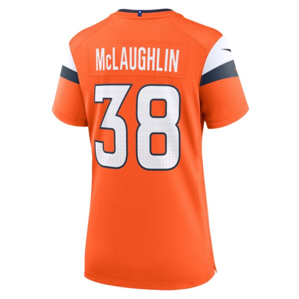 Denver Broncos Nike Home Game Jersey - Orange - Jaleel McLaughlin - Womens - Image 3