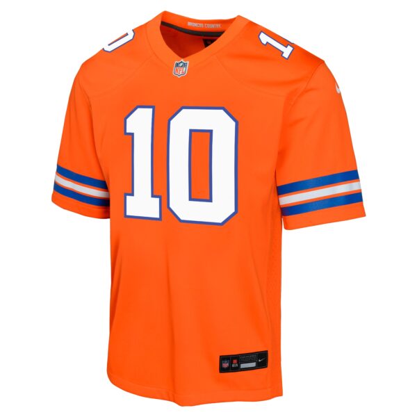 Denver Broncos Nike Mile High Collection 1977 Throwback Jersey - Orange - Bo Nix - Youth - Image 2