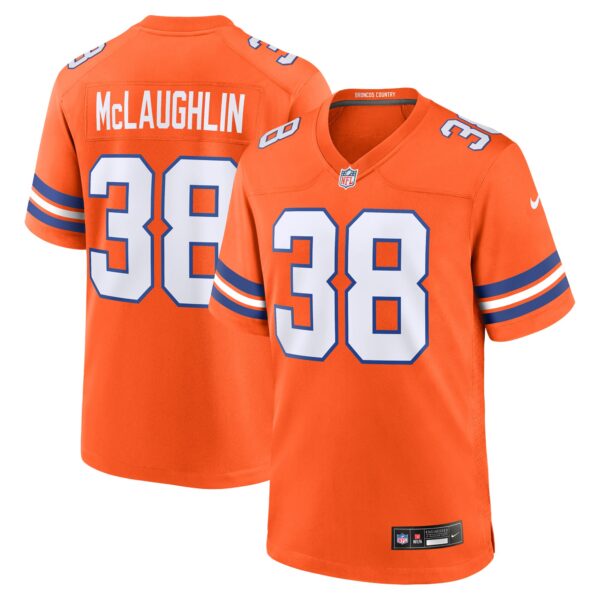 Denver Broncos Nike Mile High Collection 1977 Throwback Jersey - Orange - Jaleel McLaughlin - Mens