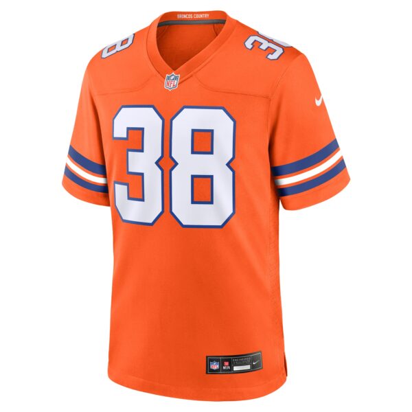 Denver Broncos Nike Mile High Collection 1977 Throwback Jersey - Orange - Jaleel McLaughlin - Mens - Image 2