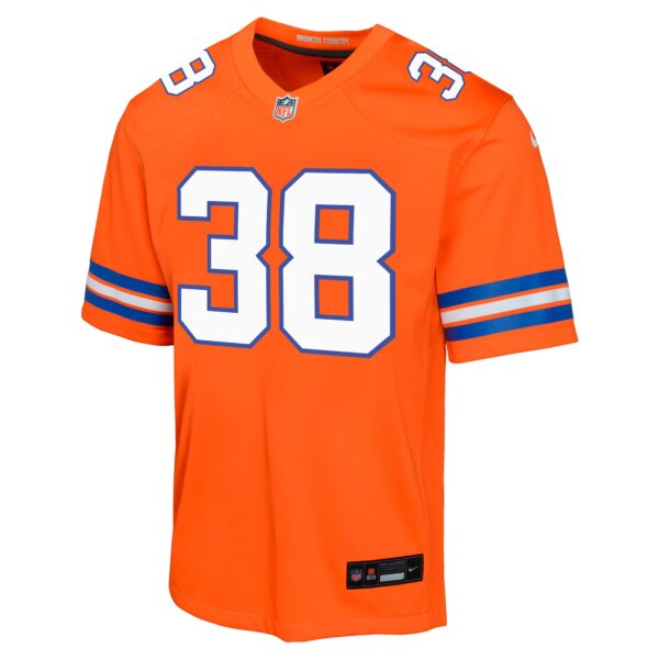 Denver Broncos Nike Mile High Collection 1977 Throwback Jersey - Orange - Jaleel McLaughlin - Youth - Image 2