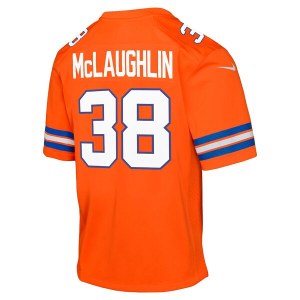 Denver Broncos Nike Mile High Collection 1977 Throwback Jersey - Orange - Jaleel McLaughlin - Youth - Image 3