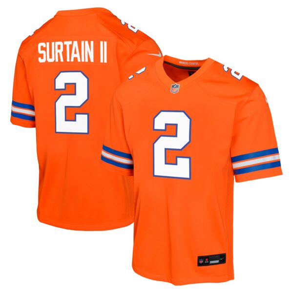 Denver Broncos Nike Mile High Collection 1977 Throwback Jersey - Orange - Patrick Surtain II - Youth