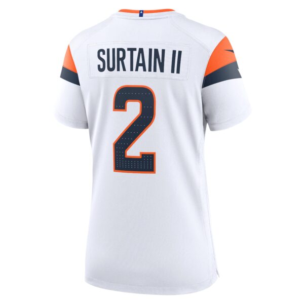Denver Broncos Nike Road Game Jersey - White - Patrick Surtain II - Womens - Image 3