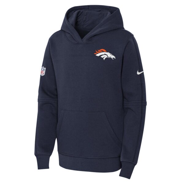 Denver Broncos Nike Sideline Hoodie - Navy - Youth - Image 2