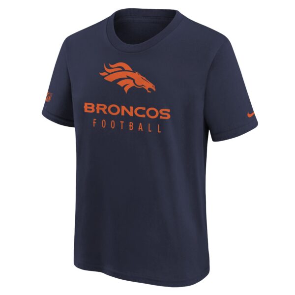 Denver Broncos Nike Team Issue Sideline T Shirt - Navy - Youth - Image 2