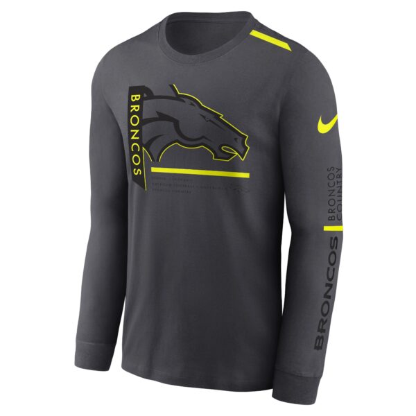 Denver Broncos Nike VOLT Long Sleeve Dri Fit Cotton T-Shirt - Mens - Image 2