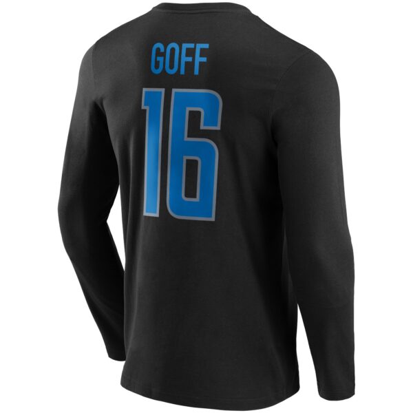 Detroit Lions Alternate Name & Number Long Sleeve T-Shirt - Jared Goff - Mens - Image 2