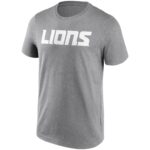Detroit Lions Neutral Colour Wordmark T-Shirt - Mens