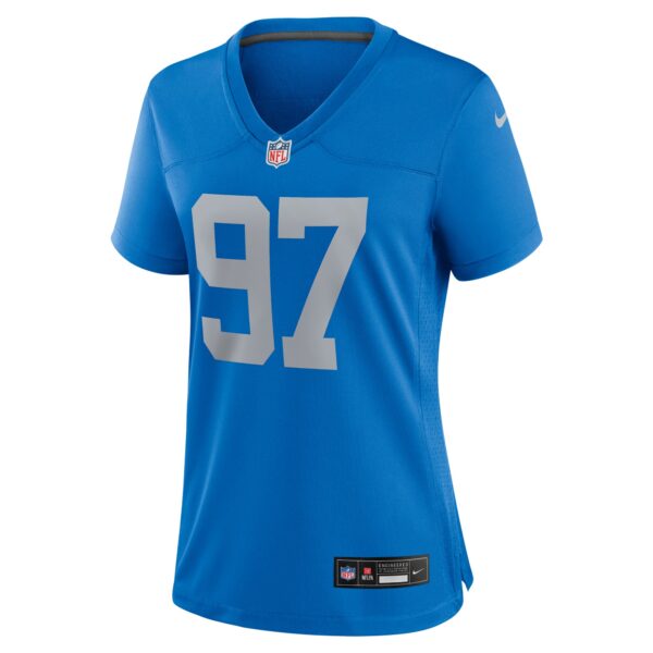 Detroit Lions Nike Alternate Game Jersey Throwback  - Blue - Aidan Hutchinson - Womens - Image 2