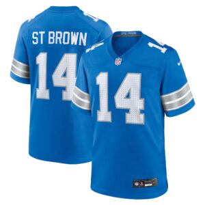 Detroit Lions Nike Home Game Jersey - Blue - Amon-Ra St. Brown - Mens
