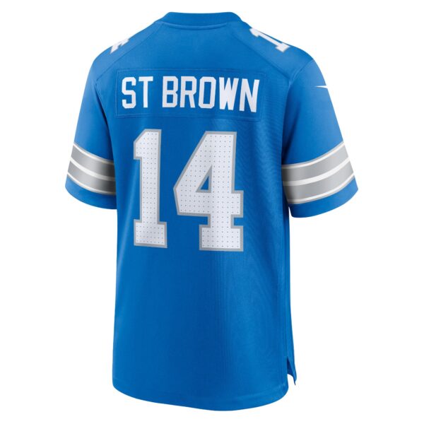Detroit Lions Nike Home Game Jersey - Blue - Amon-Ra St. Brown - Mens - Image 3