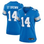 Detroit Lions Nike Home Game Jersey - Blue - Amon-Ra St. Brown - Womens