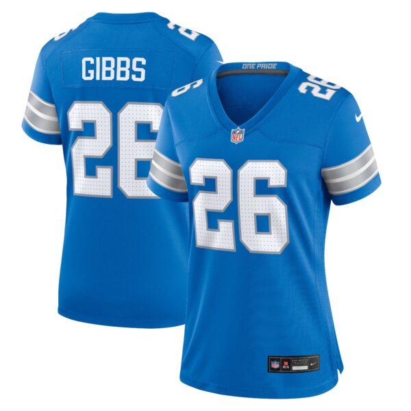 Detroit Lions Nike Home Game Jersey - Blue - Jahmyr Gibbs - Womens
