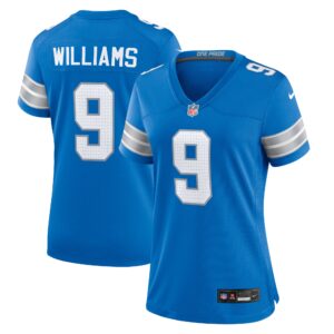 Detroit Lions Nike Home Game Jersey - Blue - Jameson Williams - Womens