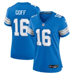 Detroit Lions Nike Home Game Jersey - Blue - Jared Goff - Womens