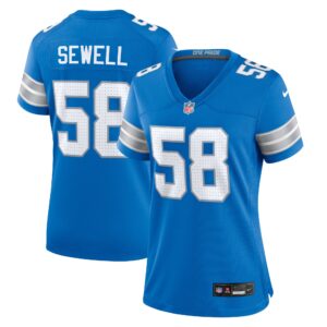 Detroit Lions Nike Home Game Jersey - Blue - Penei Sewell - Womens