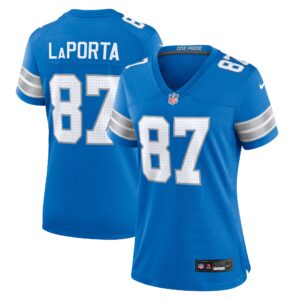 Detroit Lions Nike Home Game Jersey - Blue - Sam LaPorta - Womens