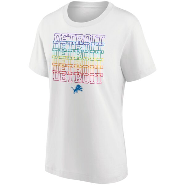 Detroit Lions Pride Graphic T-Shirt - White - Womens