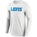 Detroit Lions Secondary Colour Wordmark Long Sleeve T-Shirt - Mens