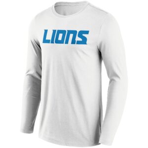 Detroit Lions Secondary Colour Wordmark Long Sleeve T-Shirt - Mens