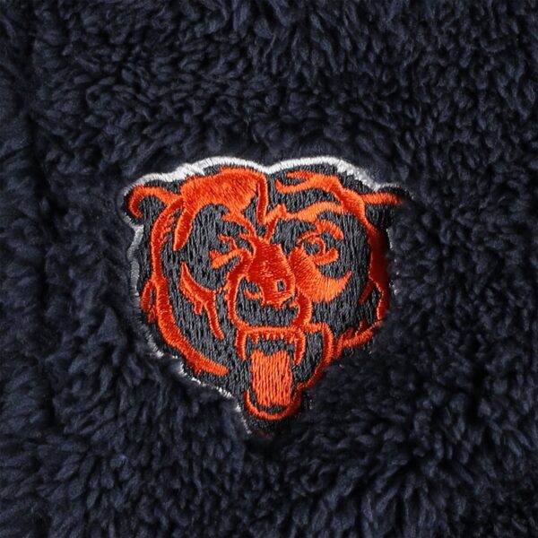 Newborn & Infant Navy/Gray Chicago Bears Game Nap Teddy Fleece Bunting Full-Zip Sleeper - Image 2