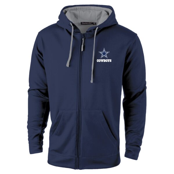 Men's Dunbrooke Navy/Gray Dallas Cowboys Apprentice Full-Zip Hoodie - Image 2