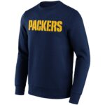 Green Bay Packers Alternate Colour Wordmark Crew Sweatshirt - Mens
