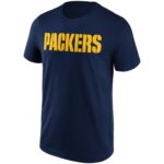 Green Bay Packers Alternate Colour Wordmark T-Shirt - Mens