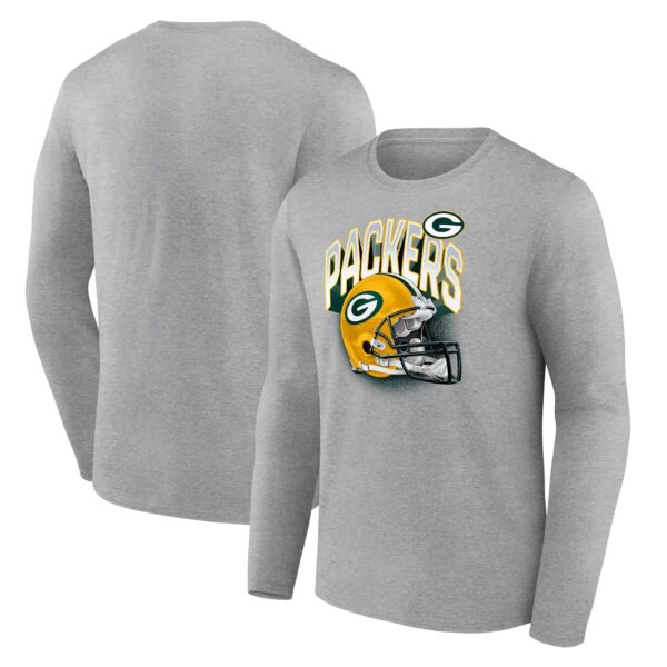 Green Bay Packers End Around Helmet Graphic Long Sleeve T-Shirt - Mens