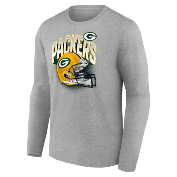 Green Bay Packers End Around Helmet Graphic Long Sleeve T-Shirt - Mens - Image 2