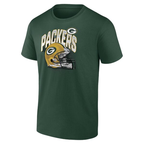 Green Bay Packers End Around Helmet Graphic T-Shirt - Mens - Image 2
